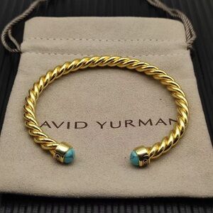 David Yurman Gold Bracelet with Turquoise Accents